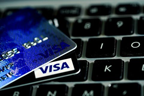 credit card, laptop